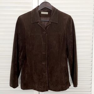 Brown suede fall coat